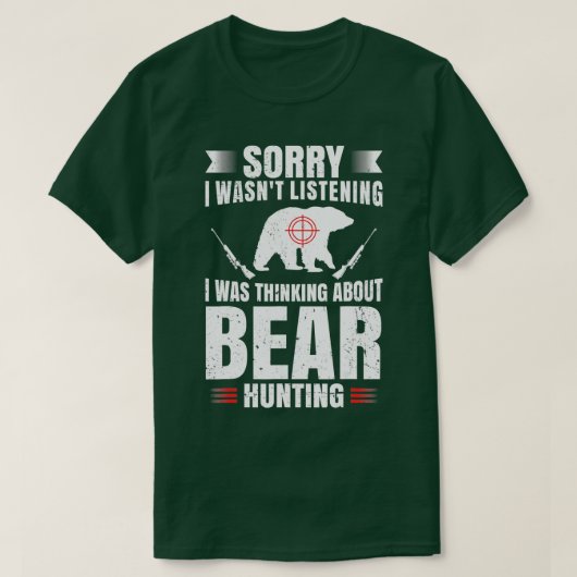 Funny Bear Jagd Lover Fan Hunter Hobby Gun Wild T-Shirt (Design vorne)