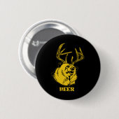 Funny Bear Plus Deer Gleich Bier Hirsch Jagd USA Button (Vorne & Hinten)