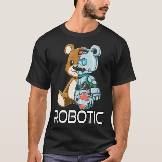 Funny Bear Robot Robotic Cuddling Cyborg T-Shirt (Vorderseite)