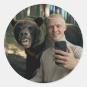 Funny Bear Selfie Custom Sticker - Trending Now (Vorderseite)