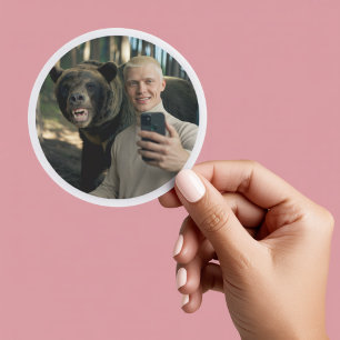 Funny Bear Selfie Custom Sticker - Trending Now