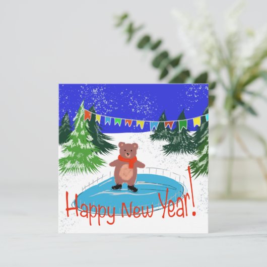 Funny bear Skaten (Stehend Vorderseite)