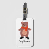 Funny bear Skaten Gepäckanhänger (Vorderseite Vertikal)