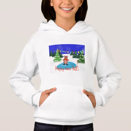 Funny bear Skaten Hoodie (Vorderseite)