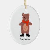 Funny bear Skaten Keramik Ornament (Rechts)
