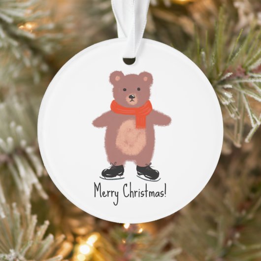Funny bear Skaten Ornament (Baum)