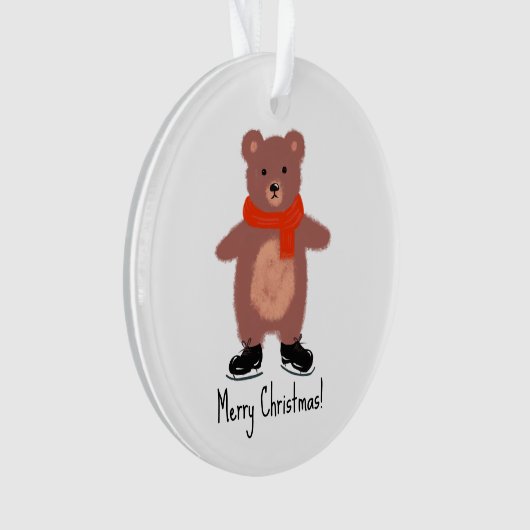 Funny bear Skaten Ornament (Vorderseite)
