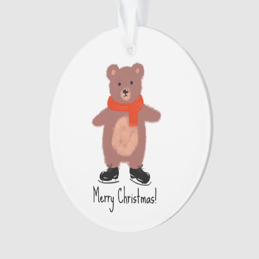 Funny bear Skaten Ornament (Vorderseite)