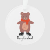 Funny bear Skaten Ornament (Vorderseite)