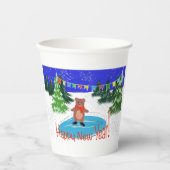 Funny bear Skaten Pappbecher (Vorderseite)