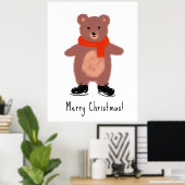Funny bear Skaten Poster (Heimbüro)