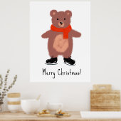 Funny bear Skaten Poster (Küche)