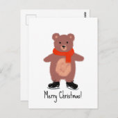 Funny bear Skaten Postkarte (Vorne/Hinten)