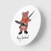 Funny bear Skaten Runde Wanduhr (Winkel)