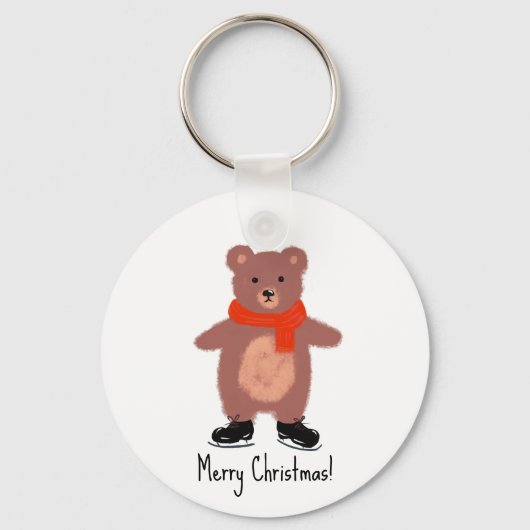Funny bear Skaten Schlüsselanhänger (Vorderseite)
