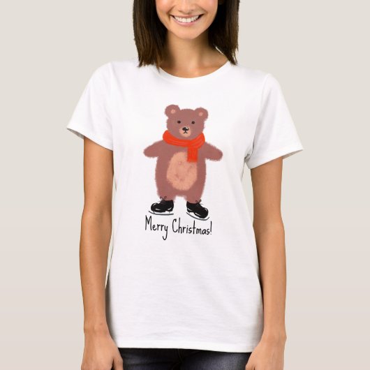 Funny bear Skaten T-Shirt (Vorderseite)
