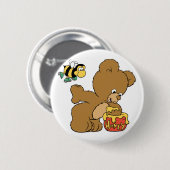 Funny Bear Sneaking Honey Button (Vorne & Hinten)
