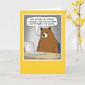 Funny Bear Surfen im Internet Karte (Gelbe Blume)
