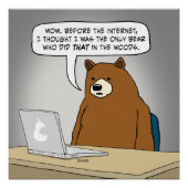Funny Bear Surfen im Internet Poster (Vorderseite)