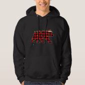 Funny Bear Weihnachtsbaum Rote Karierte Weihnachts Hoodie (Vorderseite)