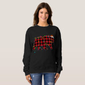 Funny Bear Weihnachtsbaum Rote Karierte Weihnachts Sweatshirt (Vorne ganz)