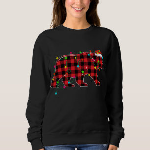 Funny Bear Weihnachtsbaum Rote Karierte Weihnachts Sweatshirt