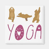 Funny Bear Yoga Posen Magnet (Vorne)