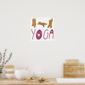 Funny Bear Yoga Posen Poster (Küche)