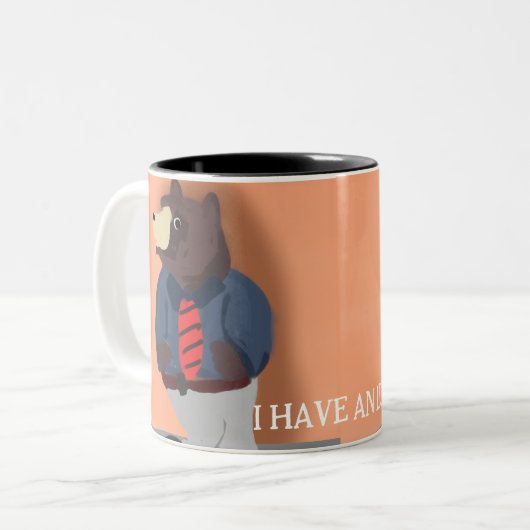 Funny Bear Zweifarbige Tasse (Vorderseite Links)