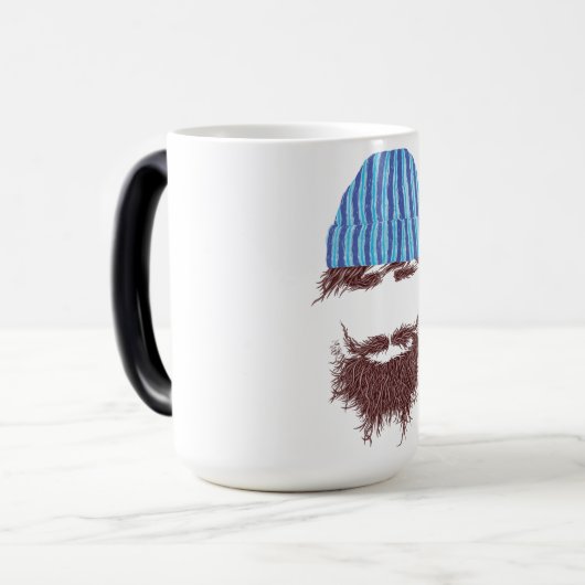 Funny Beard & Beanie Tasse - Neuartiger Kaffee Cup (Vorderseite Links)