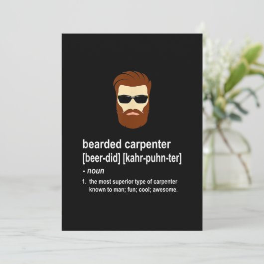 Funny Beard Carpenter Geschenk Männer Ankündigung (Stehend Vorderseite)