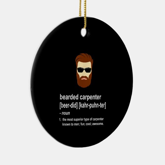 Funny Beard Carpenter Geschenk Männer Keramik Ornament (Rechts)