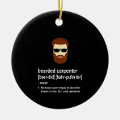 Funny Beard Carpenter Geschenk Männer Keramik Ornament (Vorne)