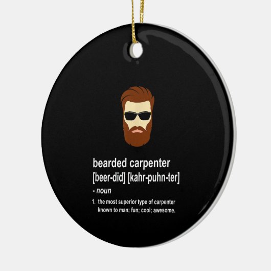Funny Beard Carpenter Geschenk Männer Keramik Ornament (Links)