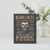 Funny Beard Facts Bartded Man Mustache Spaß Postkarte (Stehend Vorderseite)