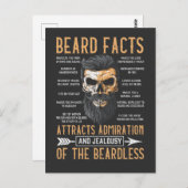 Funny Beard Facts Bartded Man Mustache Spaß Postkarte (Vorne/Hinten)