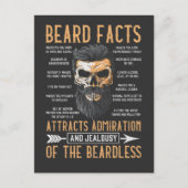 Funny Beard Facts Bartded Man Mustache Spaß Postkarte (Vorderseite)