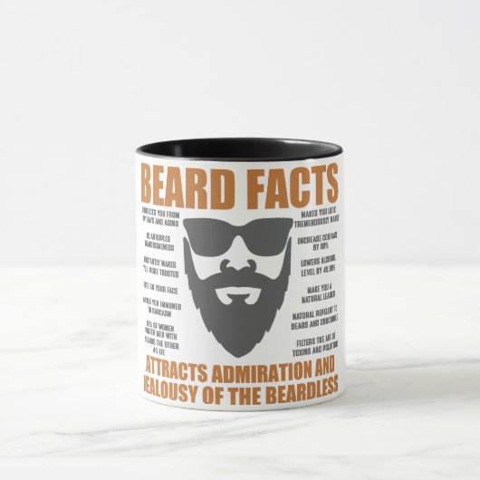 Funny Beard Fakten Tasse (Zentrum)