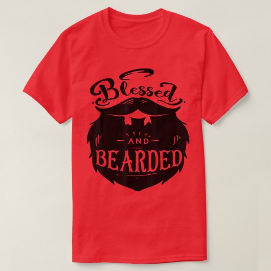 Funny Beard gesegnet und Bart Vater Ehemann Boyfr T-Shirt (Design vorne)