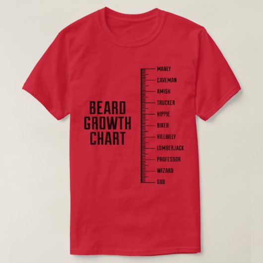 Funny Beard Growth Chart Amish Professor Wizard Go T-Shirt (Design vorne)