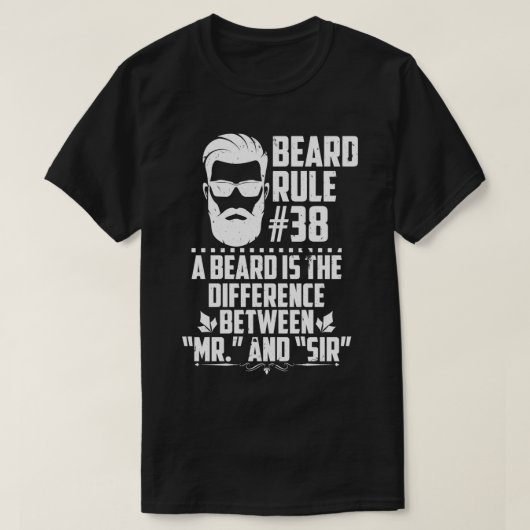 Funny Beard Rules T-Shirt (Design vorne)
