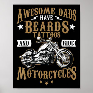 Funny Beard Shirt Phantastische Väter Bart Tattoos Poster