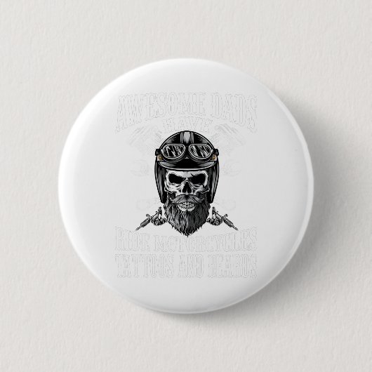 Funny Beard Shirt Phantastischer Vater Bart Tattoo Button (Vorderseite)