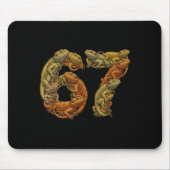 Funny Bearded Dragon 6 7 Meme Six Seven Beardzilla Mousepad (Vorne)