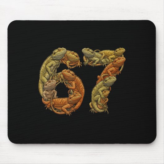 Funny Bearded Dragon 6 7 Meme Six Seven Beardzilla Mousepad (Vorne)