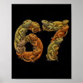 Funny Bearded Dragon 6 7 Meme Six Seven Beardzilla Poster (Vorne)