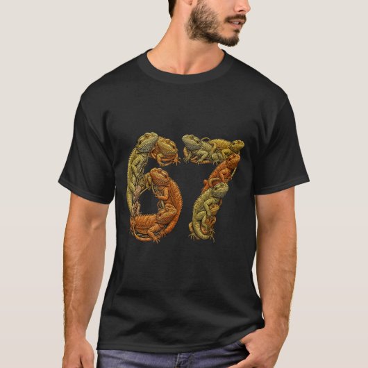 Funny Bearded Dragon 6 7 Meme Six Seven Beardzilla T-Shirt (Vorderseite)