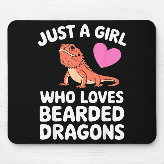 Funny Bearded Dragon Art For Women Girl Bearded Dr Mousepad (Vorne)