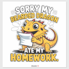 Funny Bearded Dragon Cute Reptile Lover Gift Aufkleber