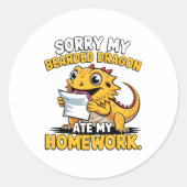 Funny Bearded Dragon Cute Reptile Lover Gift Runder Aufkleber (Vorderseite)